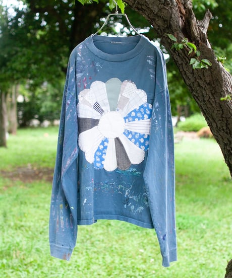 "私だけの花のロンT / 第五色" my own flower longlong-sleeved T-shirt, Rebuild by vintages