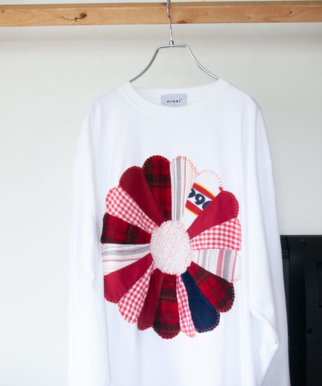 "私だけの花のロンT 第三十三色" My own flower L/S T-shirt by the World, patchworked by vintages