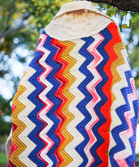 "揺れる虹のカーディガン" Swaying rainbow cardigan, rebuild by vintages