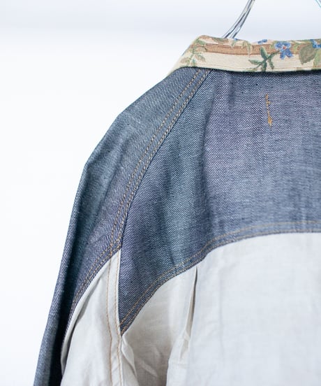 《nisai × soma komatsuno》"私だけの花" Patchwork oversized jacket, Rebuild by vintage rug and denim