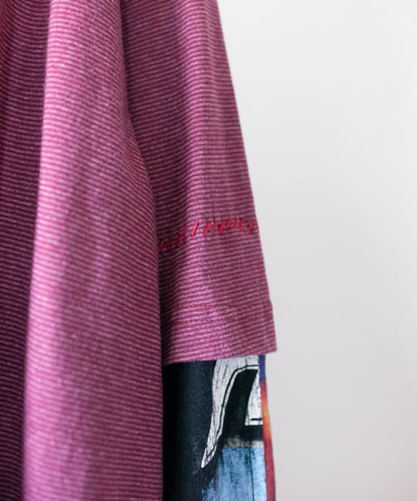 "花を背負ってロックを歌う" Carrying flowers, singing rock. long-sleeved T-shirt, Rebuild by vintages
