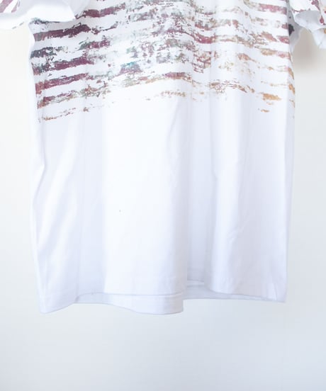 "色彩記録の手刷りのTシャツ 第十九色" T-shirt by Analog silk screen overlay blurring hand-print