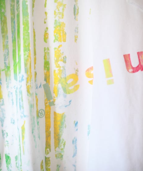 "うつむく青年" Shoegazer hand-printed T-shirt