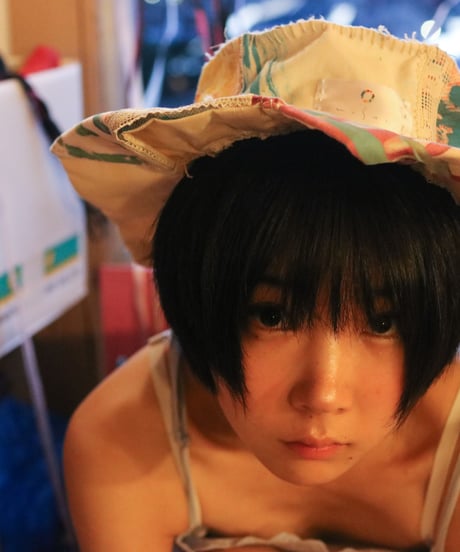 "色になでられ" Painted cloth with Antique lace Patchwork hat, Rebuild by vintages