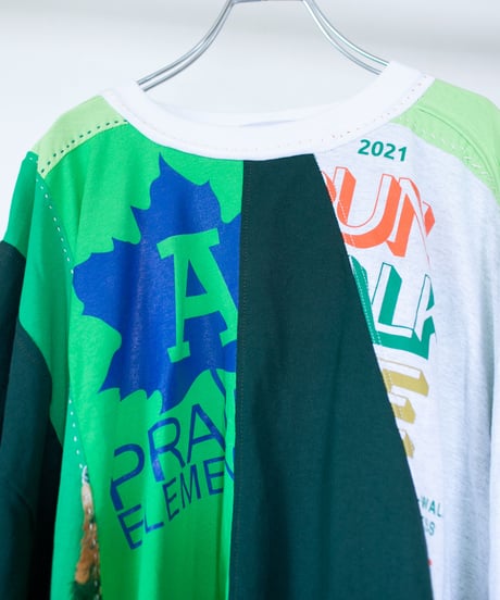 "芽吹く草木" sprouting vegetation long-sleeved T-shirt, Rebuild by vintages