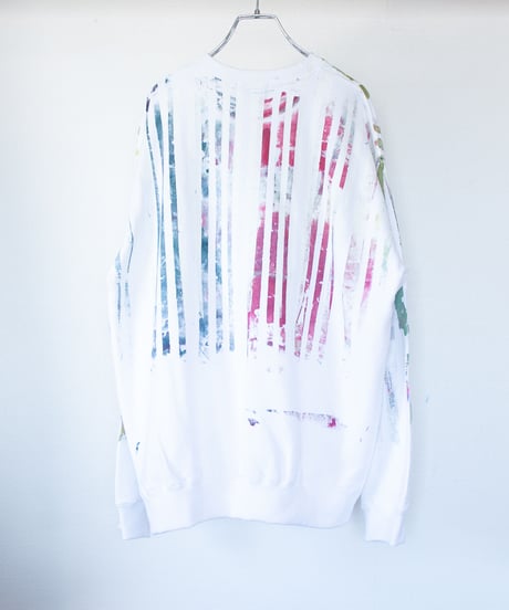 "あの花畑" Trainer by Analog silk screen overlay blurring hand-print
