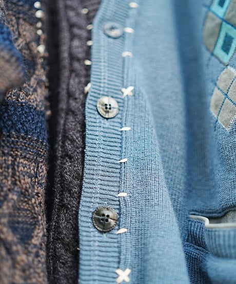 "理と青のカーディガン" Reason and Blue Cardigan, rebuild by vintages