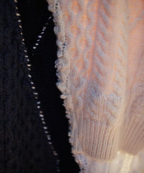 "青の向こうへ" Beyond blue knit, Rebuild by vintages