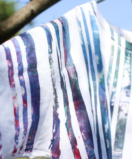 "色彩記録の手刷りのTシャツ 第十一色" T-shirt by Analog silk screen overlay blurring hand-print