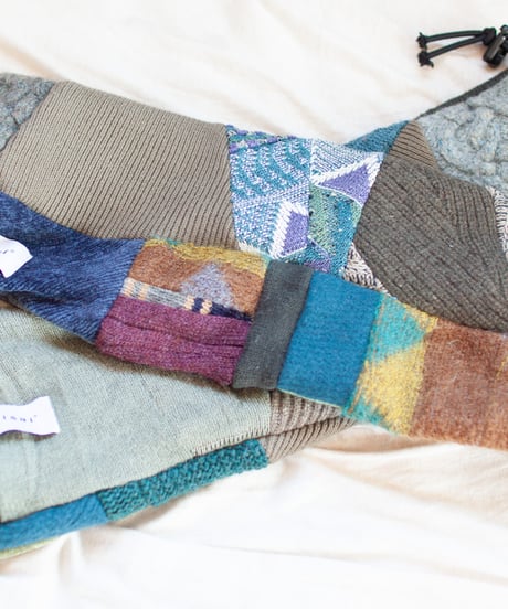 "つぎはぎのアームニット／レッグウォーマー 第二十三色" Arm Knit/Leg Warmers, Rebuild by vintages