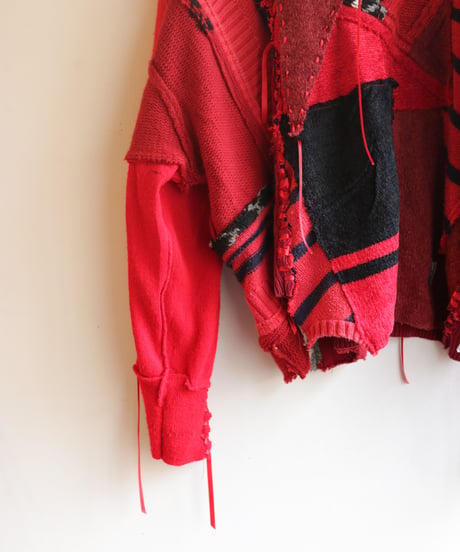 "レッドエンド・ガールフレンド" Red end girl friend, reconstructed from red knit vintages