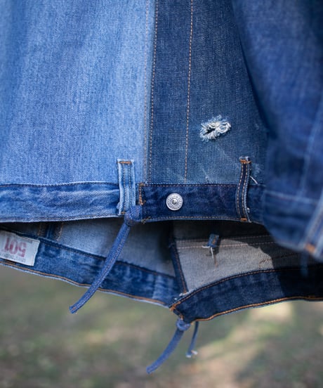 《nisai × soma komatsuno》"リーバイス・デニム・モッズ" Patchwork mods coat, Rebuild by vintage Levis