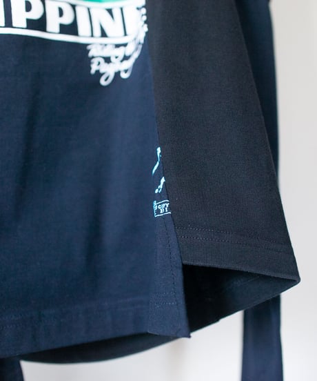 "ナイトパークウィズフラワーズ" Night park with flowers long-sleeved T-shirt, Rebuild by vintages