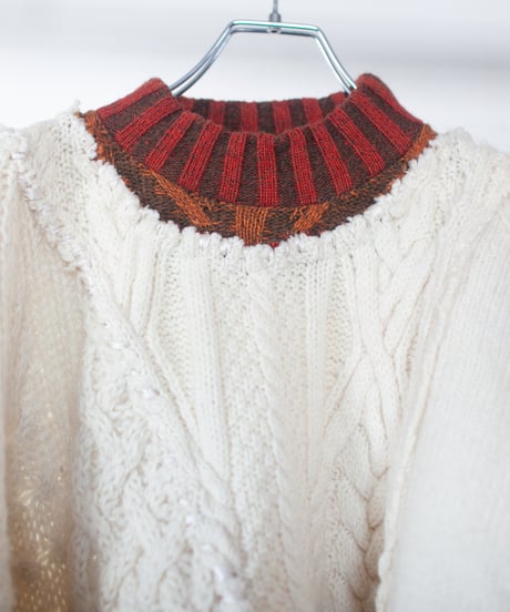 "火照る" hotel short-knit, Rebuild by vintages