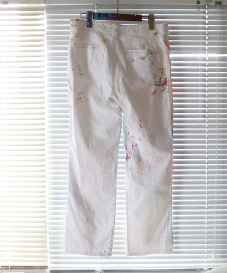 "ベイビー・ドライバー" Painted denim dedicated to baby driver, Based on Armani denim
