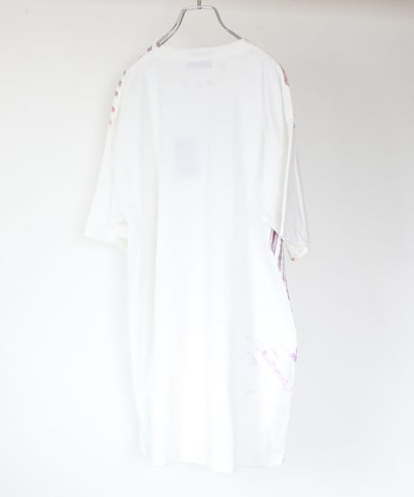 "虹はまだ残っている" The rainbow still remains, Multicolor hand-printed T-shirt