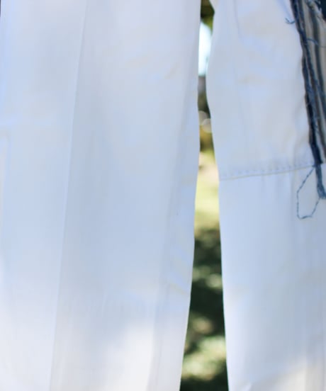 "あの日、青かっただけのスラックス" Goodbye Blue patchwork Slacks, Rebuild by Vintages