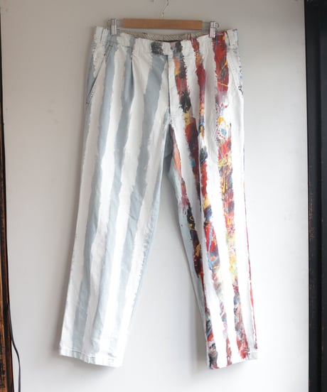 "ホワイト・ストライプス" The White Stripes painted pants, Based on Bleach vintage denim