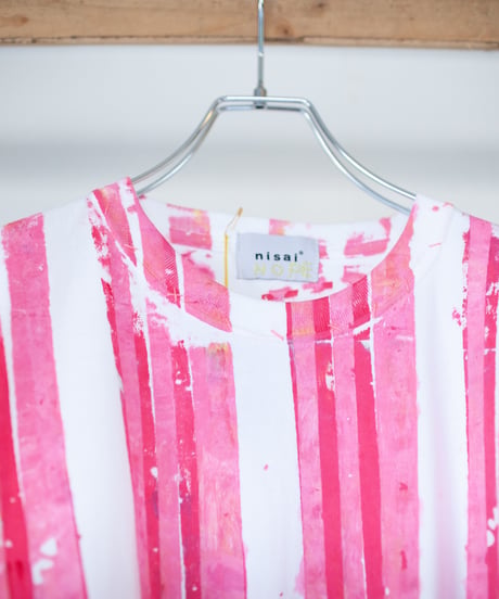 "まぶしいネオン" Dazzling neon, Hand-printed silk-screen T-shirt