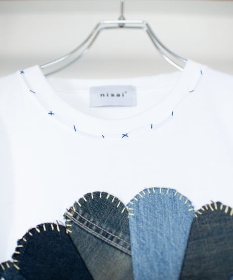 "私だけの花のTシャツ / 第八十色" my own flower T-shirt, Patchworked by vintages