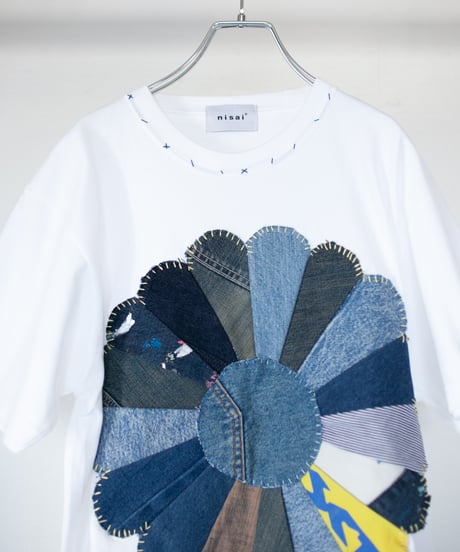 "私だけの花のTシャツ / 第八十色" my own flower T-shirt, Patchworked by vintages