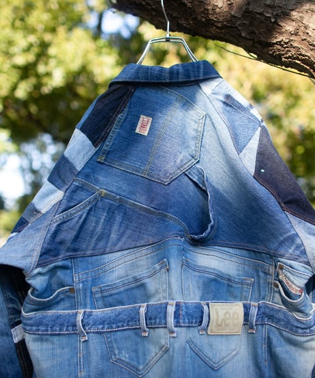 《nisai × soma komatsuno》"青のコート" Patchwork mods coat, Rebuild by vintage Levis
