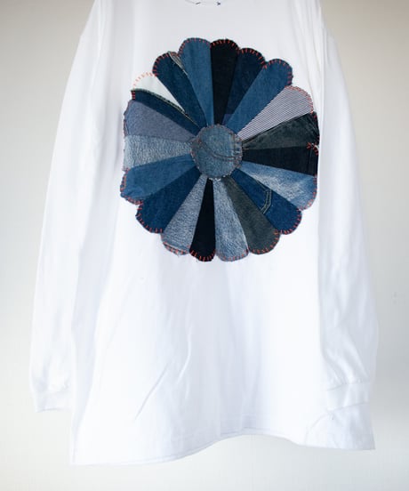 "私だけの花のロンT / 第八十一色" my own flower L/S T-shirt, Patchworked by vintages