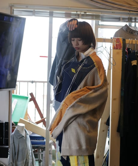"虹の前の光" The light before rainbow pullover, reconstructed from mix vintages