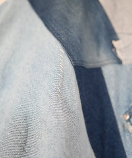 "非対称な青のコート" Asymmetry over denim coat, rebuild by vintages
