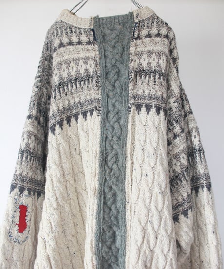 "赤と青が交わる明滅" In the light and shadow where red and blue intersect knit, Rebuild by vintages