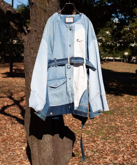 "青くゆめみるスリーピー・デニムガウンコート" Dreamy Blue Sleepy Denim Gown Coat, Rebuild by vintages