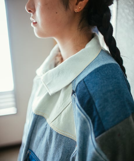 《nisai × soma komatsuno》"おわらない青 遊青編" Patchwork oversized jacket, Rebuild by vintage denims