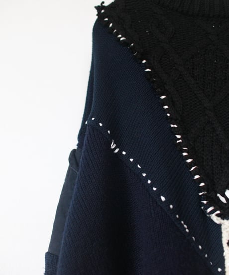 "夜の海" Seaside night knit, Rebuild by vintages