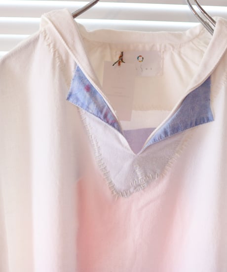 "夏、色隠し、セーラーワンピース" Summer love Sailor collar Dress, Rebuild by vintages