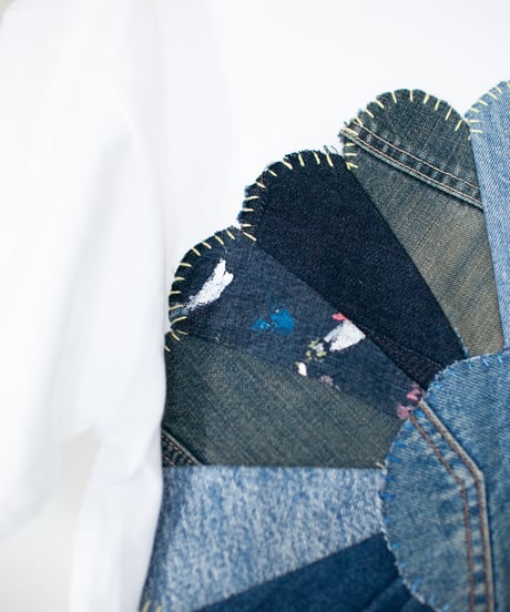 "私だけの花のTシャツ / 第八十色" my own flower T-shirt, Patchworked by vintages