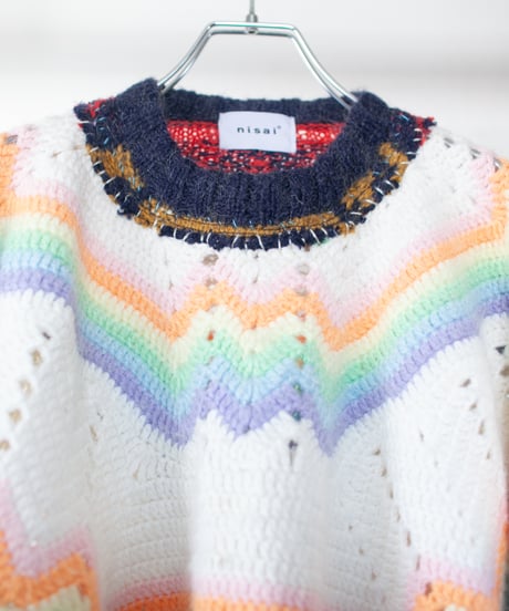 "虹のショートニット" Rainbow short-knit, Rebuild by vintages