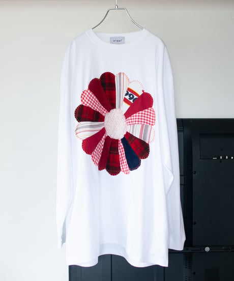 "私だけの花のロンT 第三十三色" My own flower L/S T-shirt by the World, patchworked by vintages