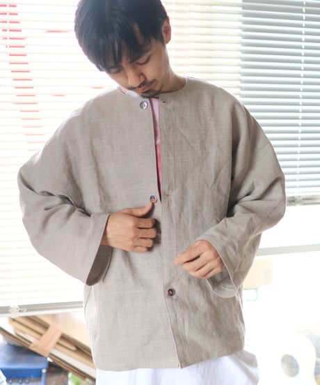 《0＜nisai+α≦Y》 three button shirt jacket / Russian linen