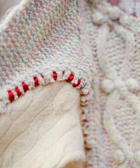 "ふたつのハート" Double heart knit, Rebuild by vintages