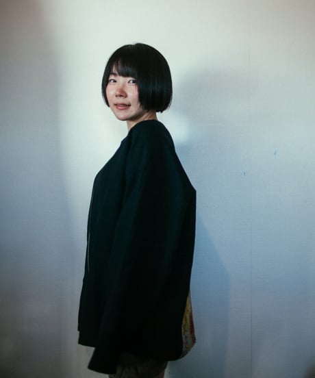 《0＜nisai+α≦Y》 riri zip painted jacket / wool and cotton black