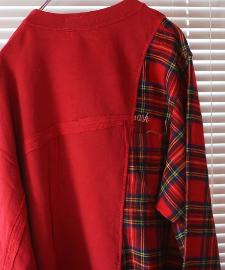 "ボーイフレンド・レッドワンピース" Red Dress one-piece for boyfriend, rebuild from vintages