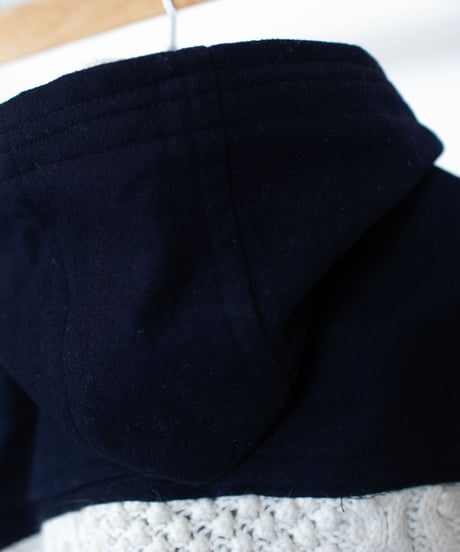 "夜空を薄めた紫のニットショートダッフルコート"the night sky purple duffel coat, Rebuild by vintages