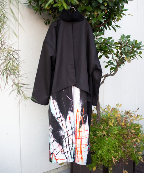 《0＜nisai+α≦Y》 metal hook paint coat / black formal wool