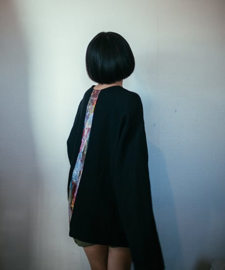 《0＜nisai+α≦Y》 riri zip painted jacket / wool and cotton black