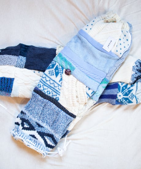 "つぎはぎのアームニット／レッグウォーマー 第二十四色" Arm Knit/Leg Warmers, Rebuild by vintages
