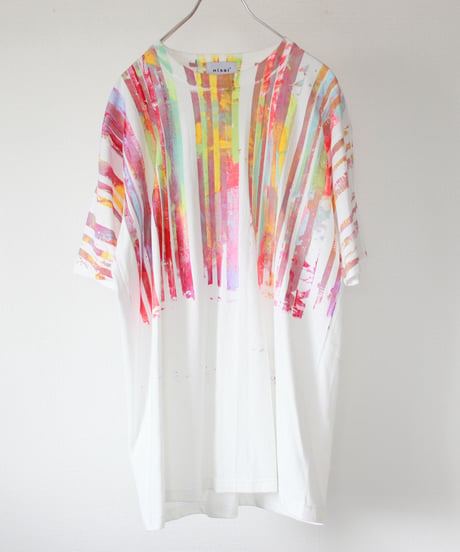 "七月の色彩交遊" Multicolor hand-printed T-shirt