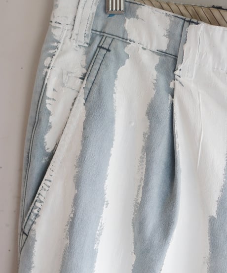 "ホワイト・ストライプス" The White Stripes painted pants, Based on Bleach vintage denim
