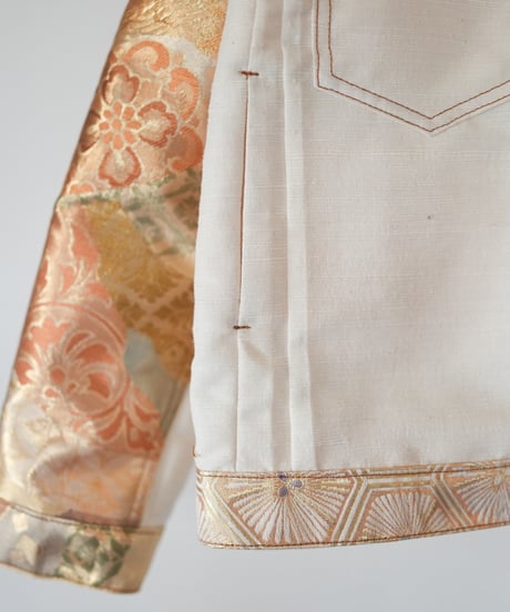 《nisai × soma komatsuno》"大昔の光と陰" Patchwork mods coat, Rebuild by vintage OBI