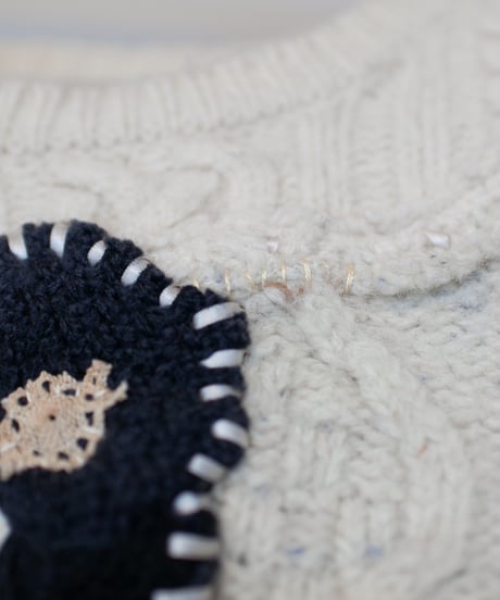"つよい鳩" patchwork pigeon(strong) knit, Rebuild by vintages
