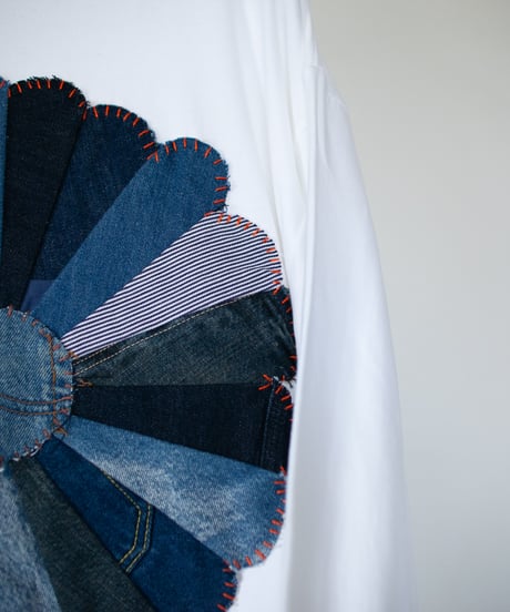 "私だけの花のロンT / 第八十一色" my own flower L/S T-shirt, Patchworked by vintages